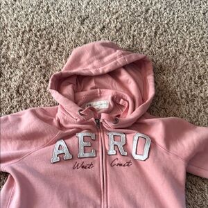 Aeropostale Pink Hoodie with Embroidered Logo